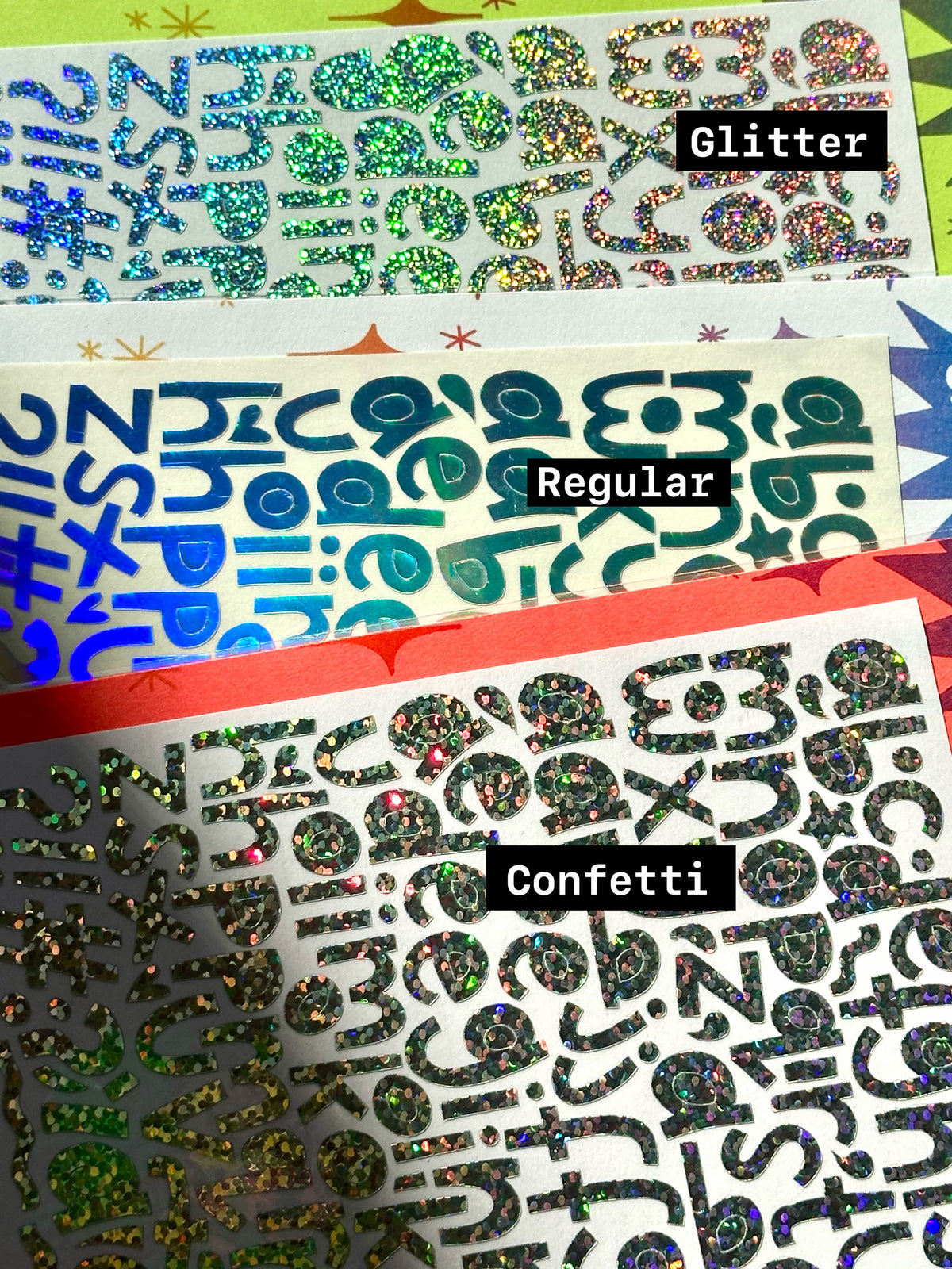 Holographic Alphabet Stickers